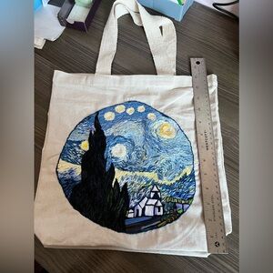 NWOT hand crafted embroidery tote